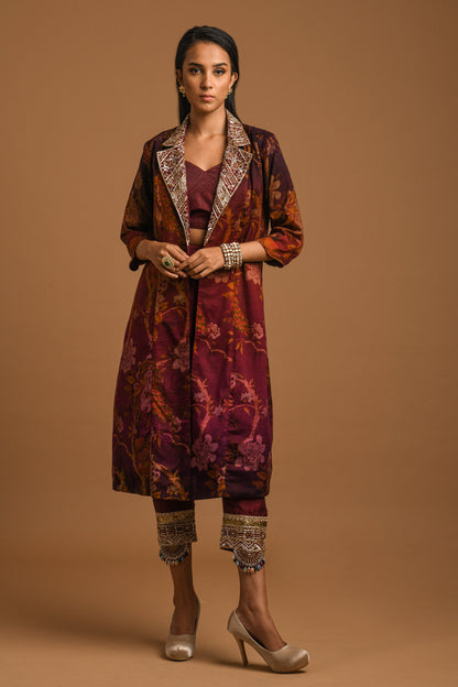 PRINTED LONG JACKET SET