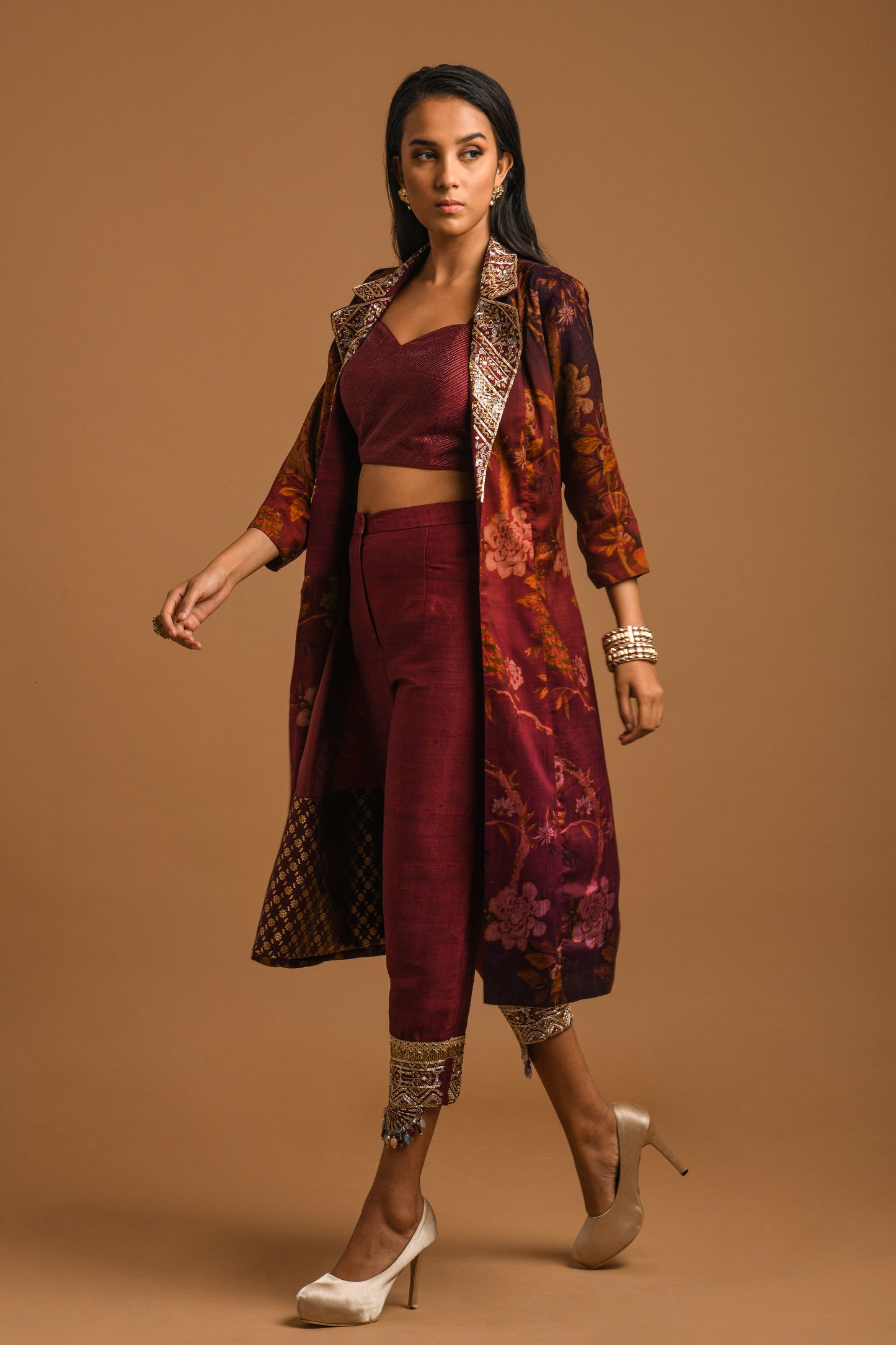 PRINTED LONG JACKET SET