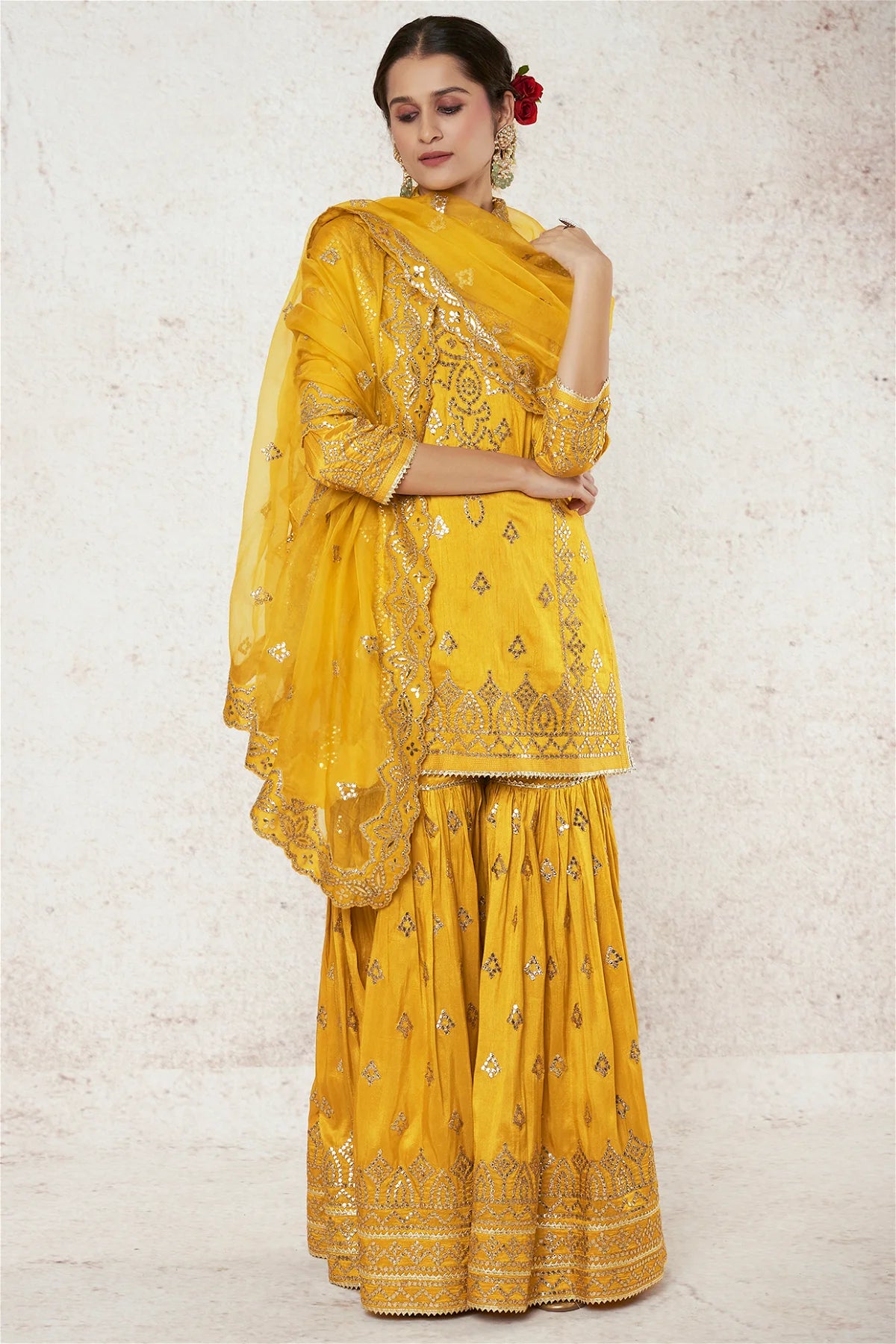 MUSTARD SHARARA SET