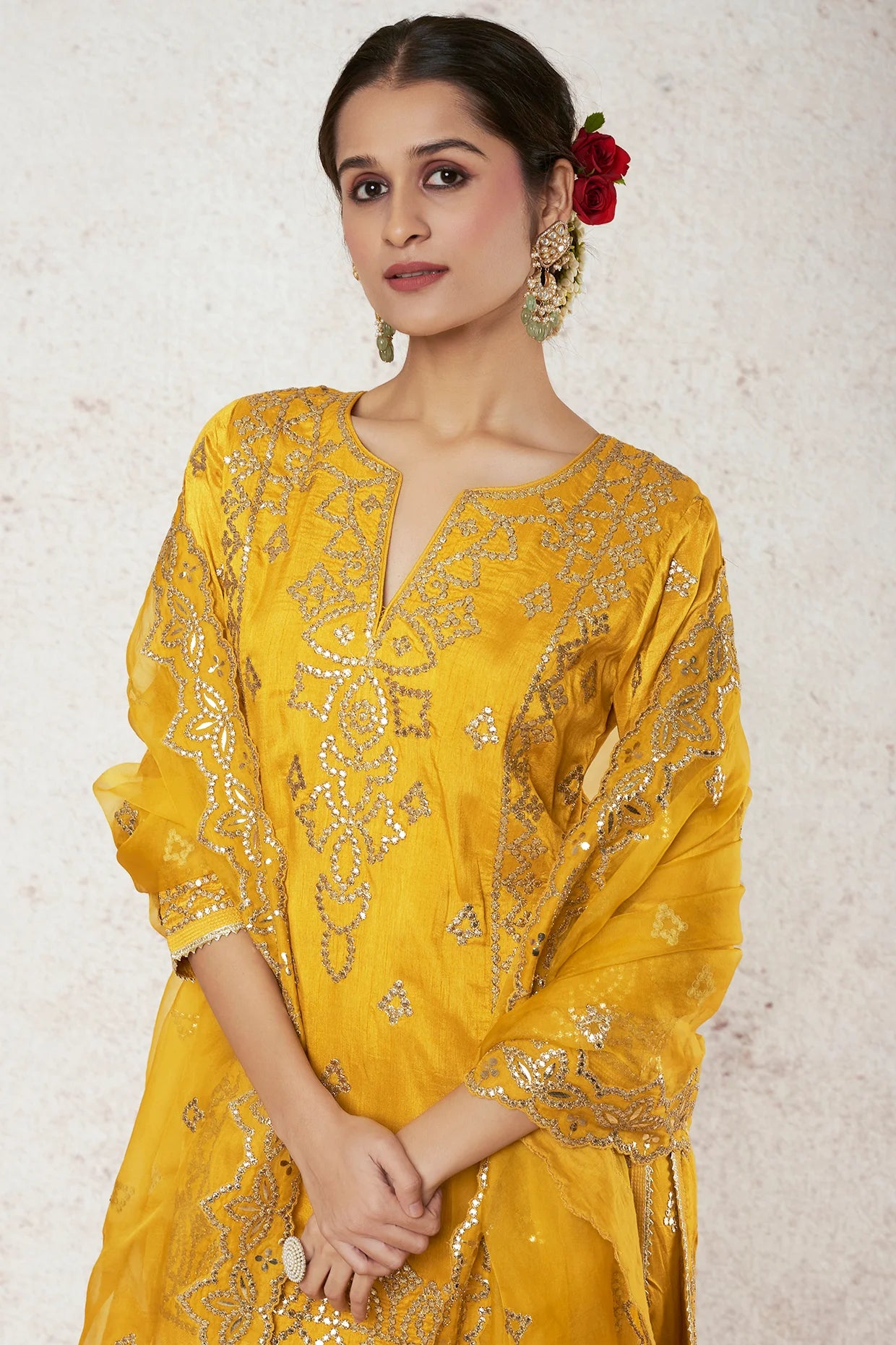 MUSTARD SHARARA SET