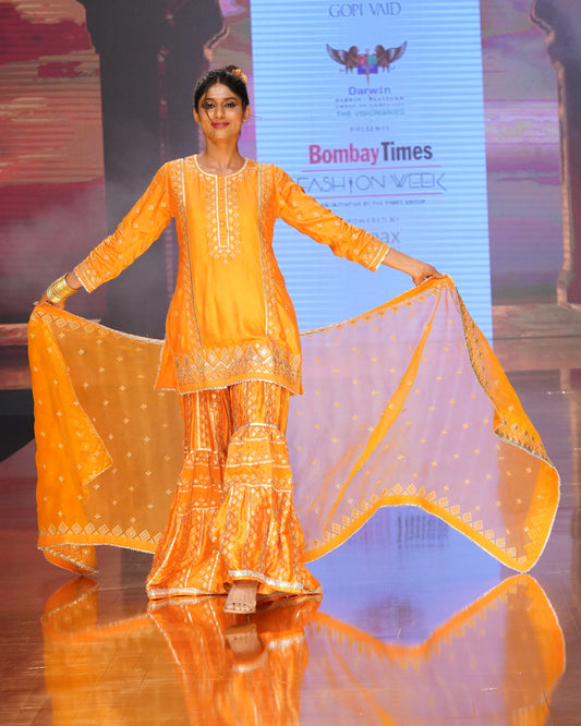 ORANGE SHARARA SET