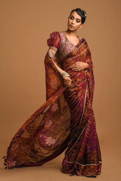 PRINTED SAREE SET