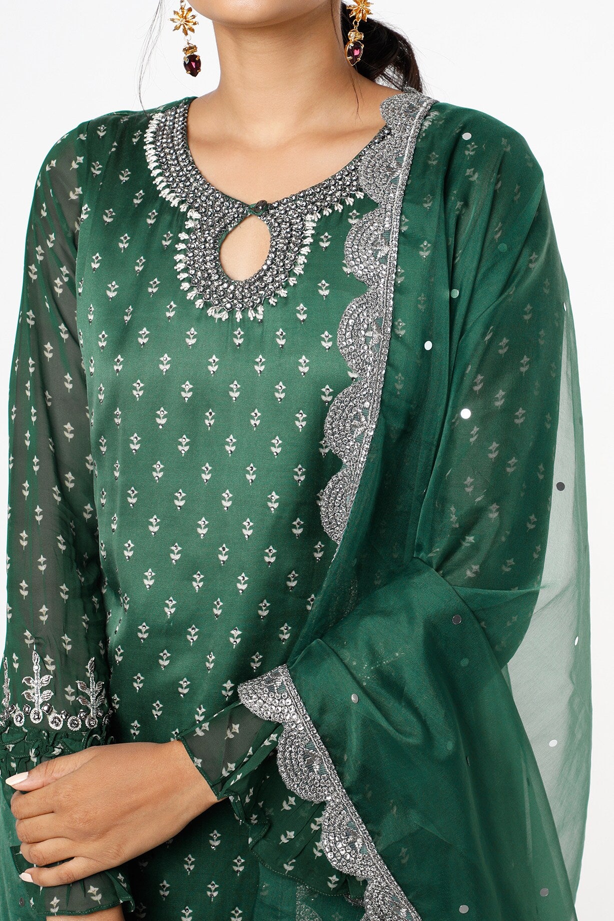 GREEN SHARARA SET