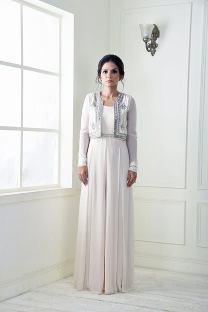 DIVINE EMBROIDERED JACKET JUMPSUIT SET