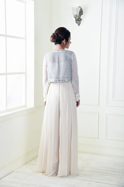DIVINE EMBROIDERED JACKET JUMPSUIT SET