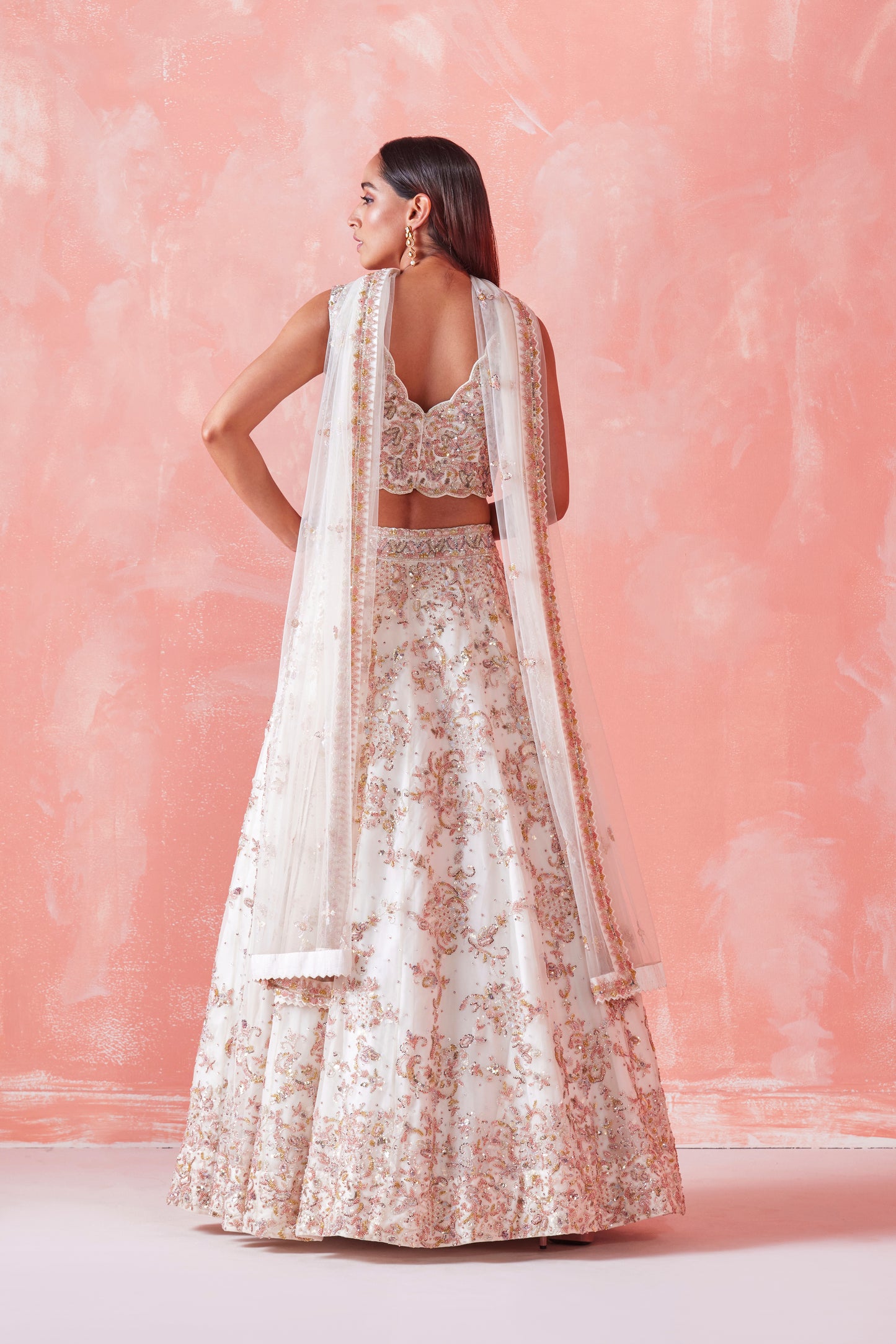 IVORY EMBROIDERED LEHENGA SET