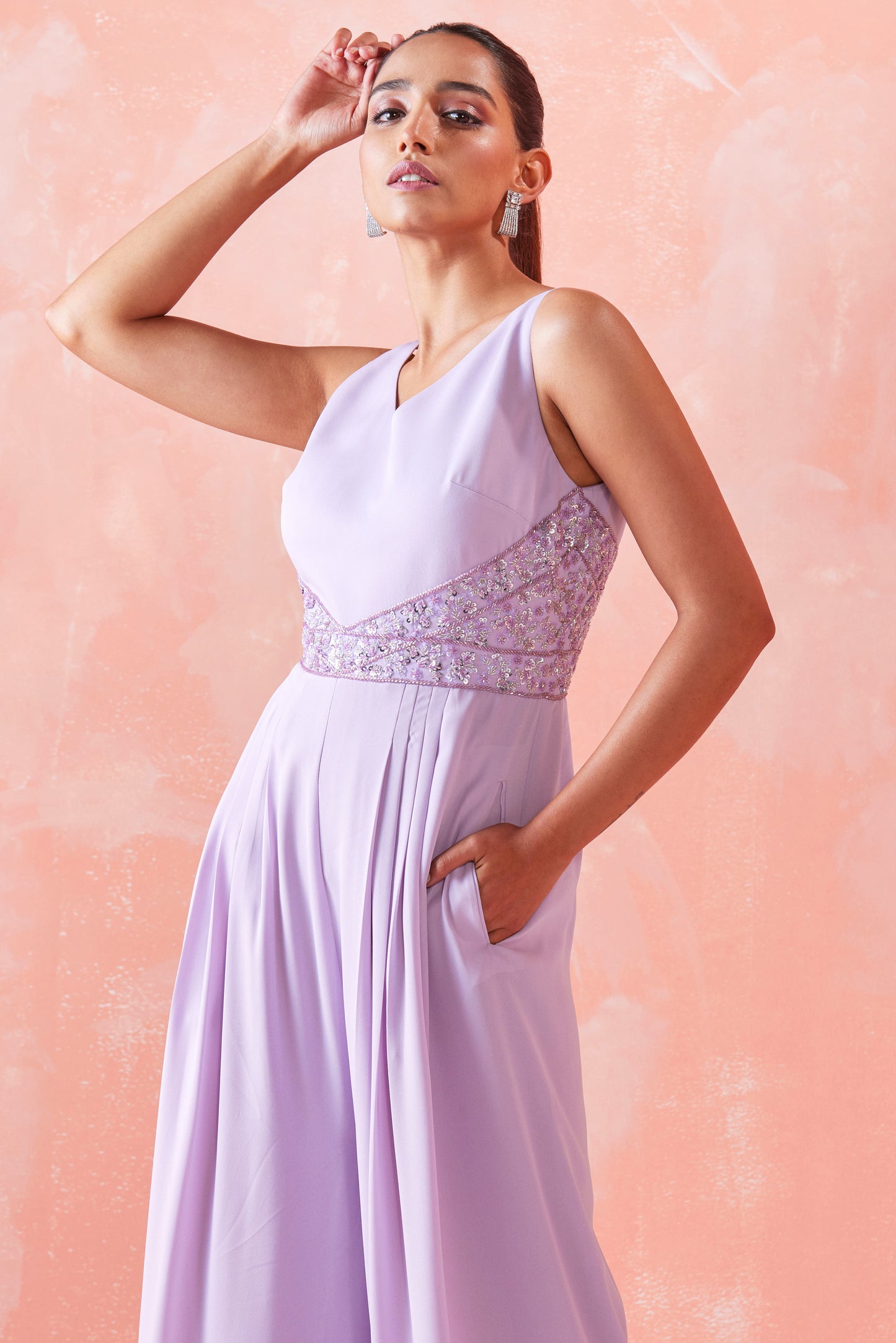 LILAC EMBROIDERED JUMPSUIT