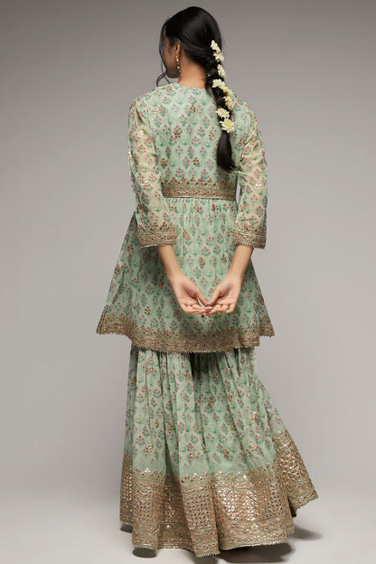 NUSRAT PEPLUM SHARARA SET