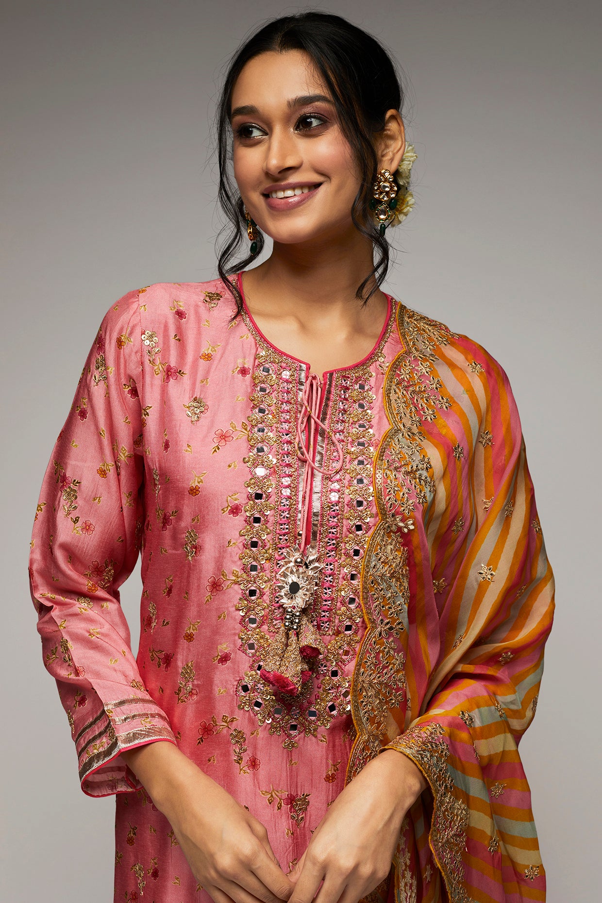 RASHIDA TUNIC PALLAZZO SET WITH DUPPATA