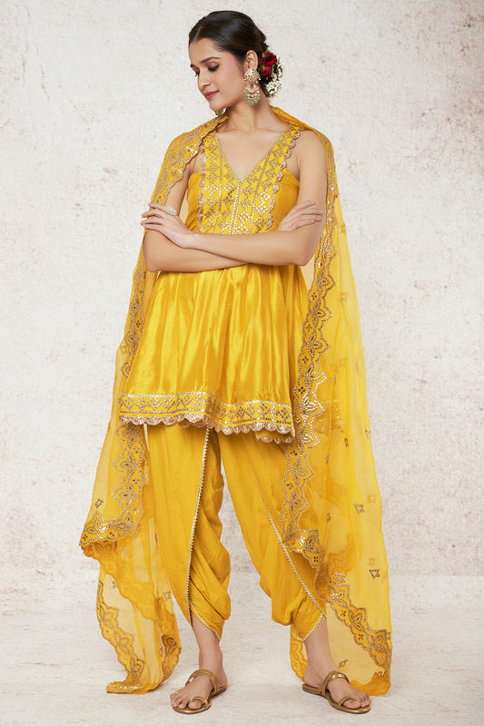 MUSTARD DHOTI SET