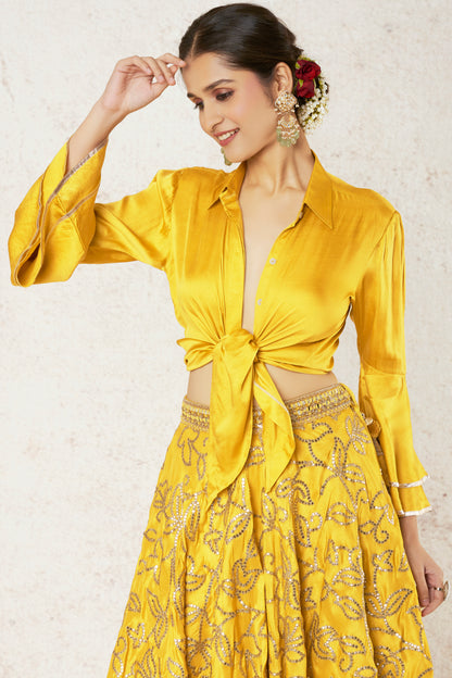 MUSTARD LEHENGA SET