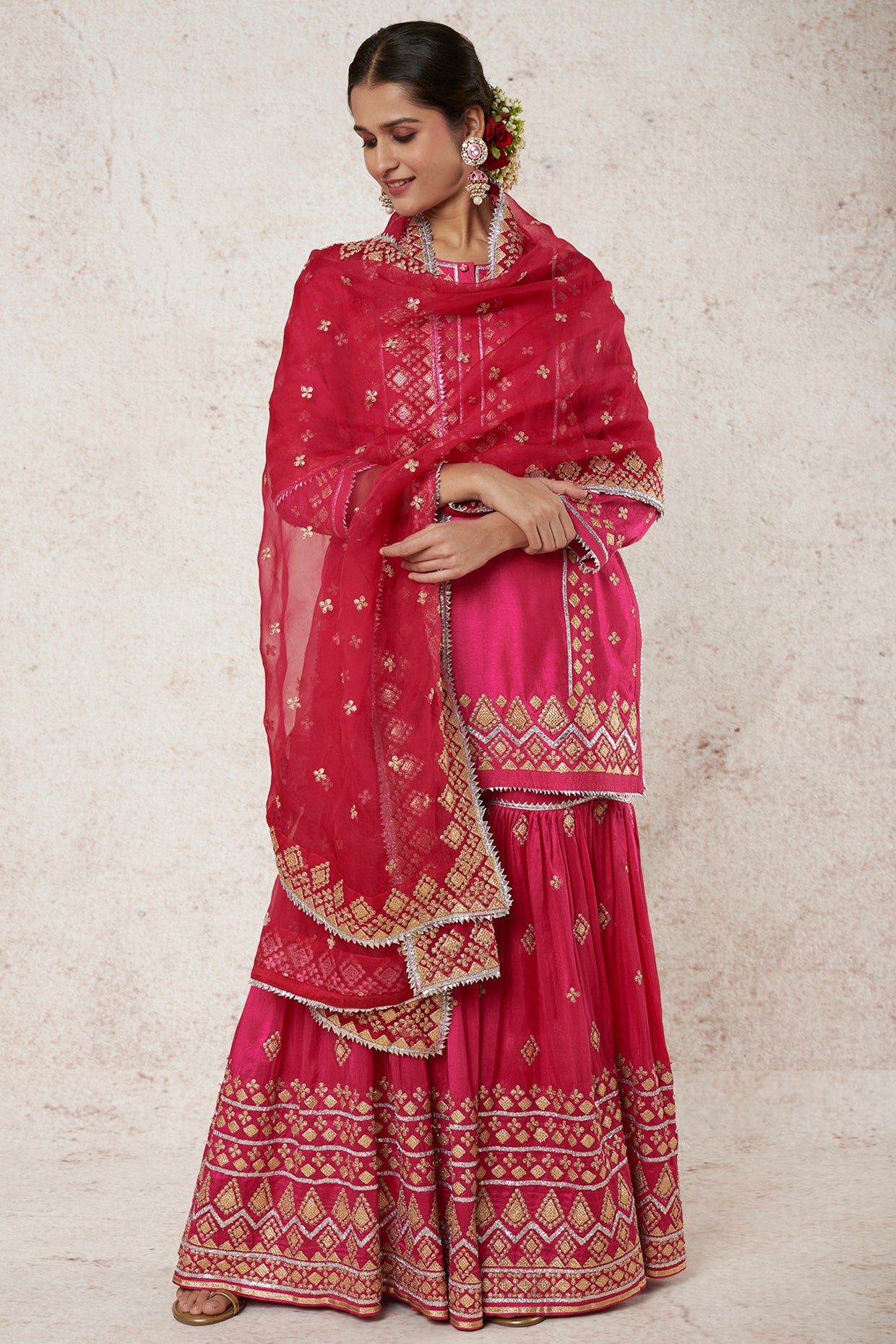 RED SHARARA SET