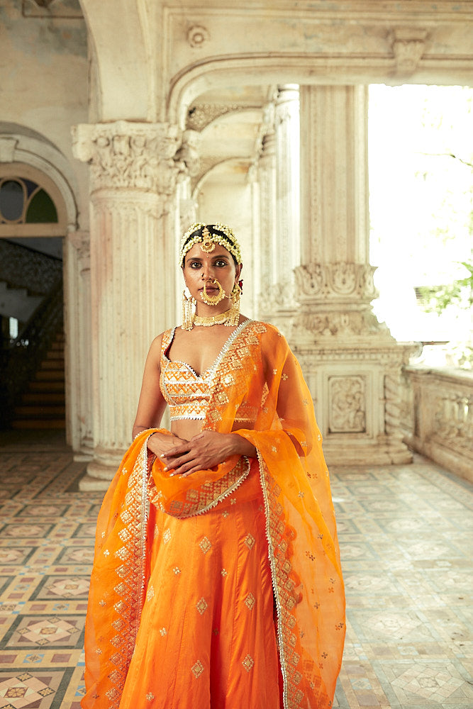 ORANGE LEHENGA SET