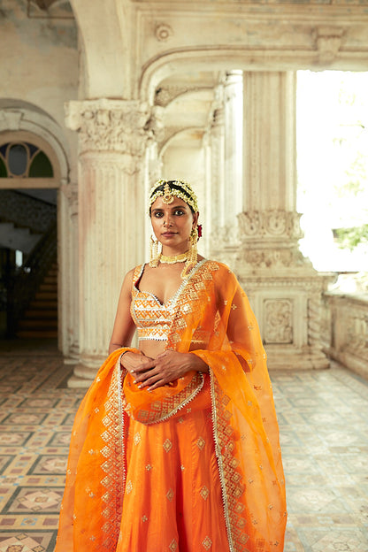 ORANGE LEHENGA SET