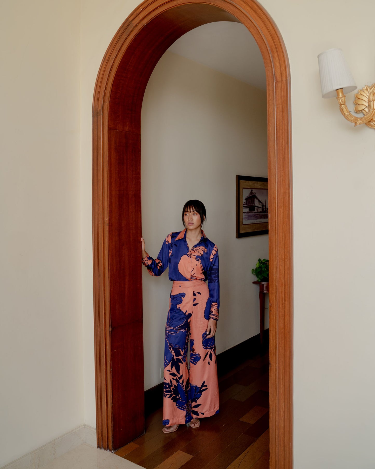 BLUE AND ORANGE FLORAL SHIRT & PANT