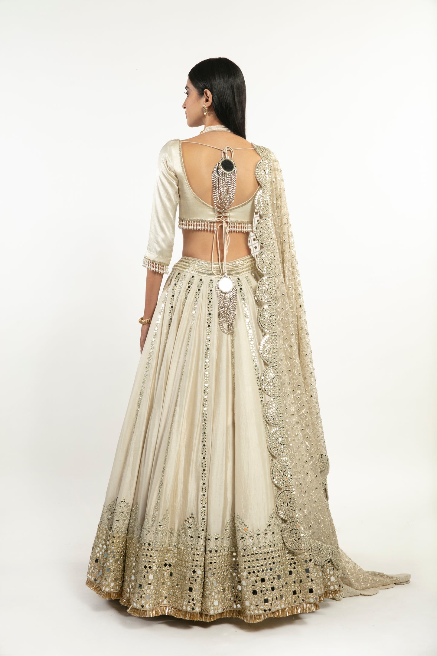 IVORY EMBELLISHED LEHENGA SET