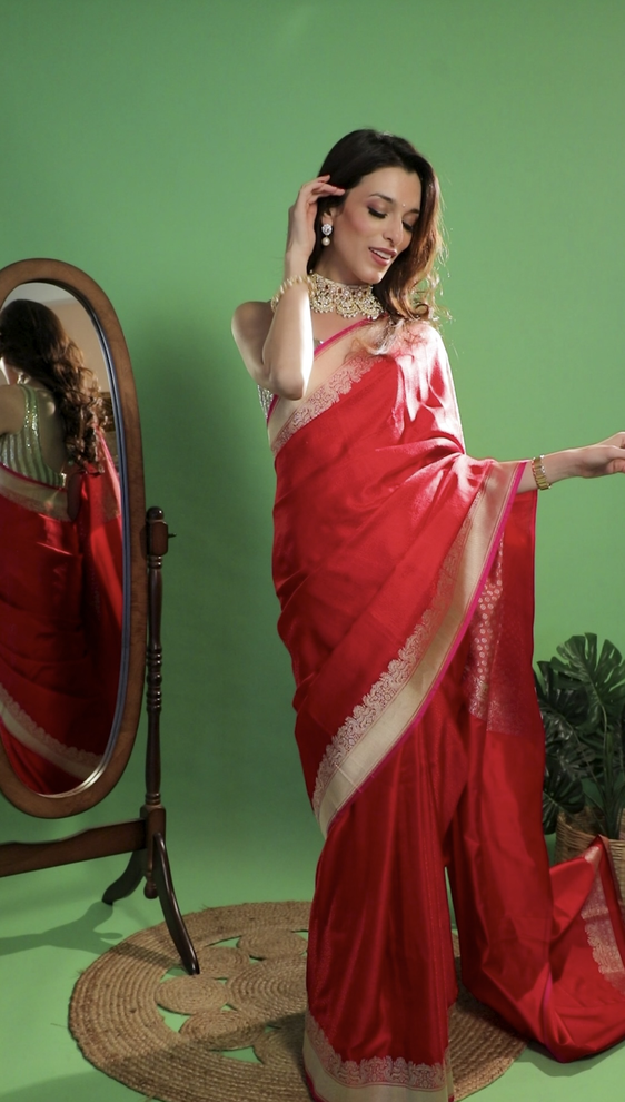 RED TANCHOI SILK SAREE