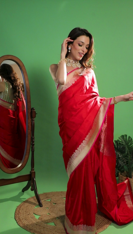 RED TANCHOI SILK SAREE