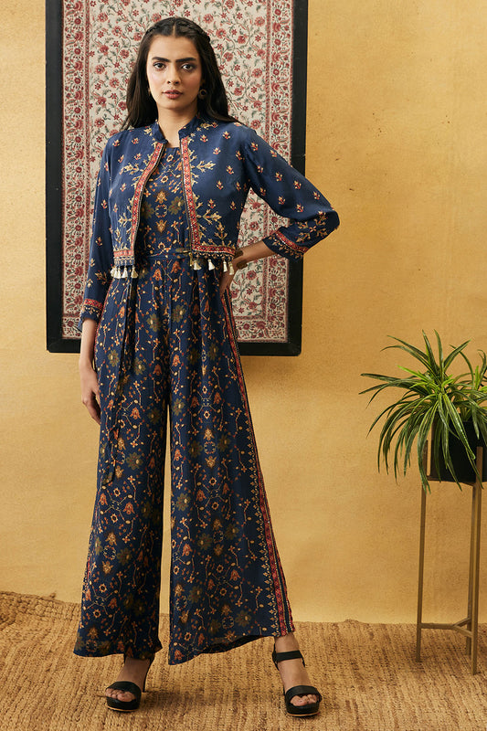 ZAHRA PRINTED JUMPSUIT WITH JACKET