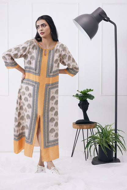 ELA PRINTED BOXY DRESS