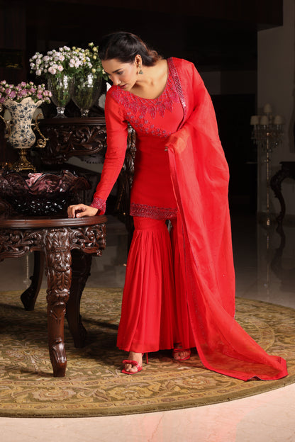 RED GHARARA SET