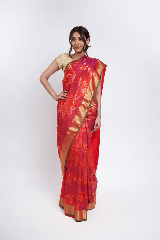 RED UPADA SAREE