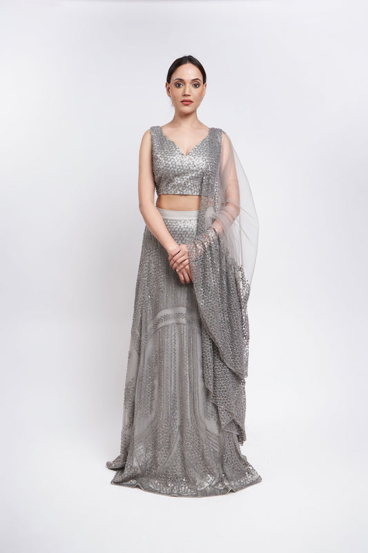 METALLIC LEHENGA SET