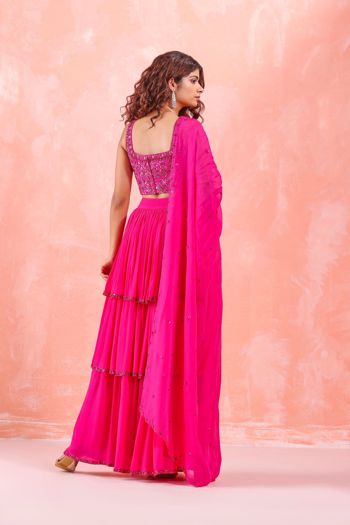 RANI PINK EMBROIDERED LEHENGA