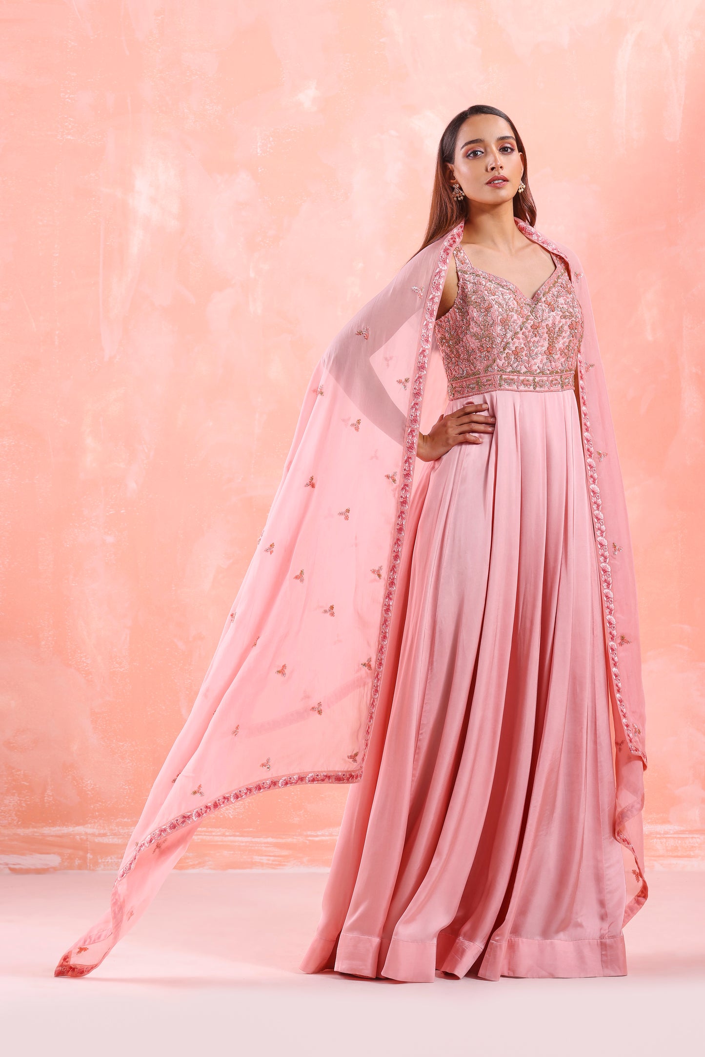 PASTEL PINK EMBROIDERED GOWN