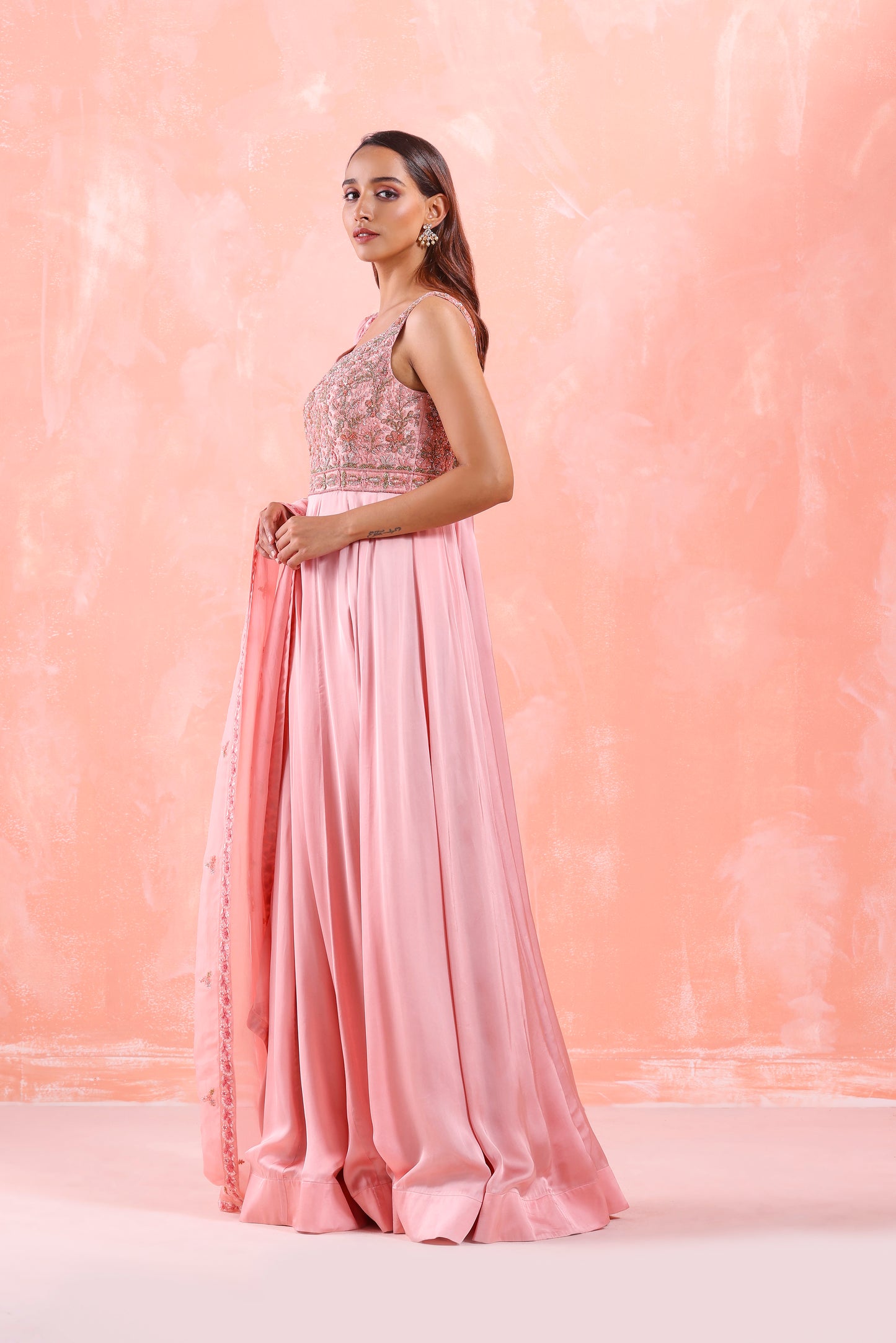 PASTEL PINK EMBROIDERED GOWN