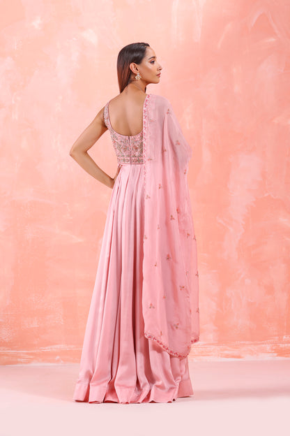 PASTEL PINK EMBROIDERED GOWN